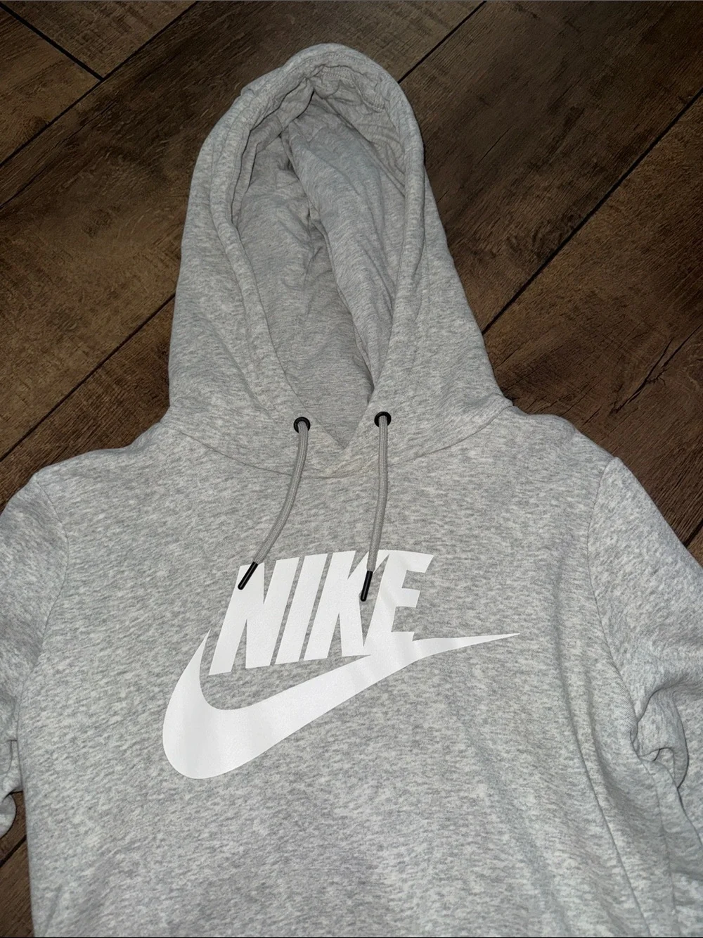 Nike Light Gray Cropped Pullover Hoodie